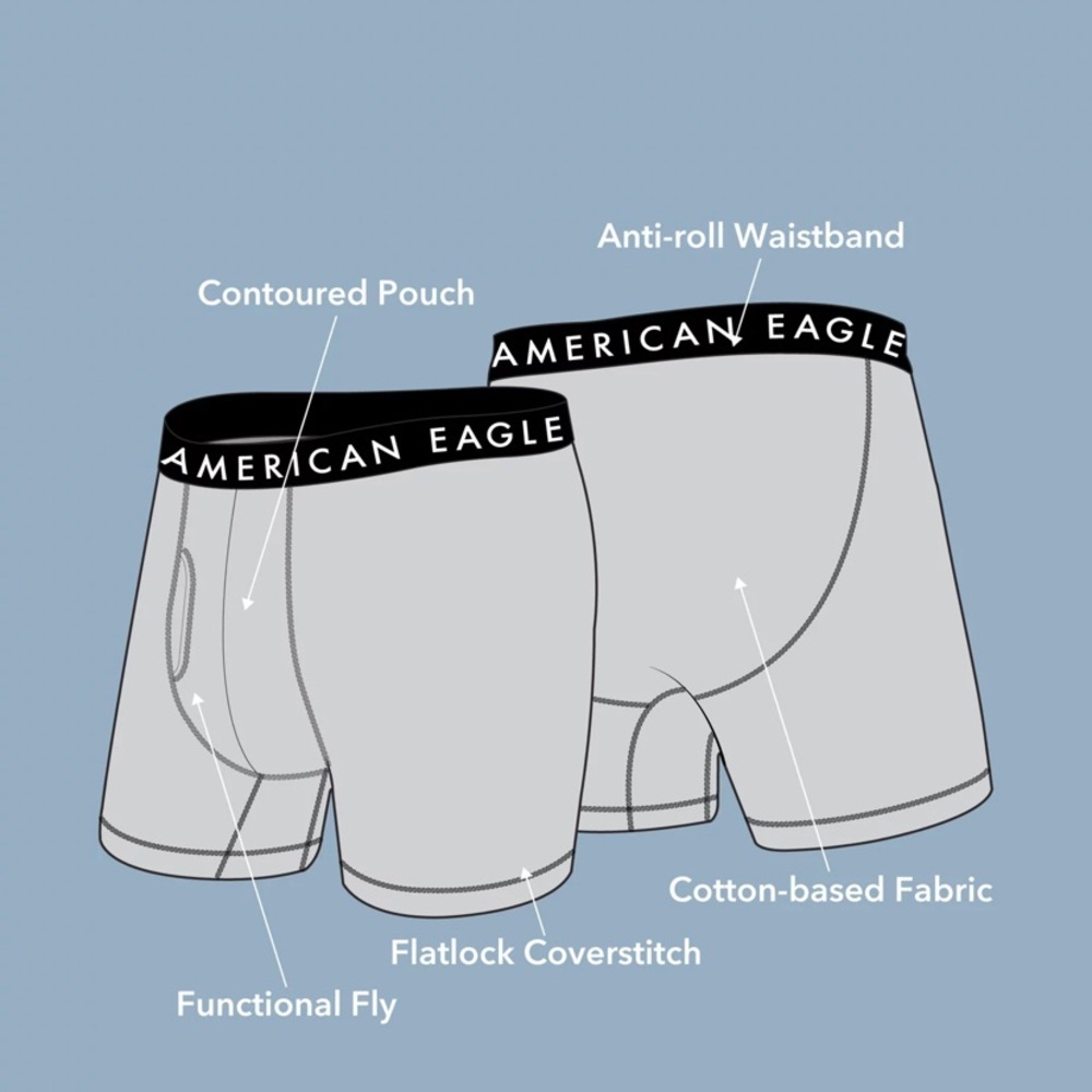 American Eagle Outfitters Men’s Black Performance Boxer Briefs pack of 5 xs - Picture 6 of 6
